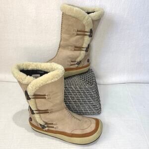 Merrell Boots Women 7.5 Spirit Tibet High Timber Winter Snow Boot J20032 Beige